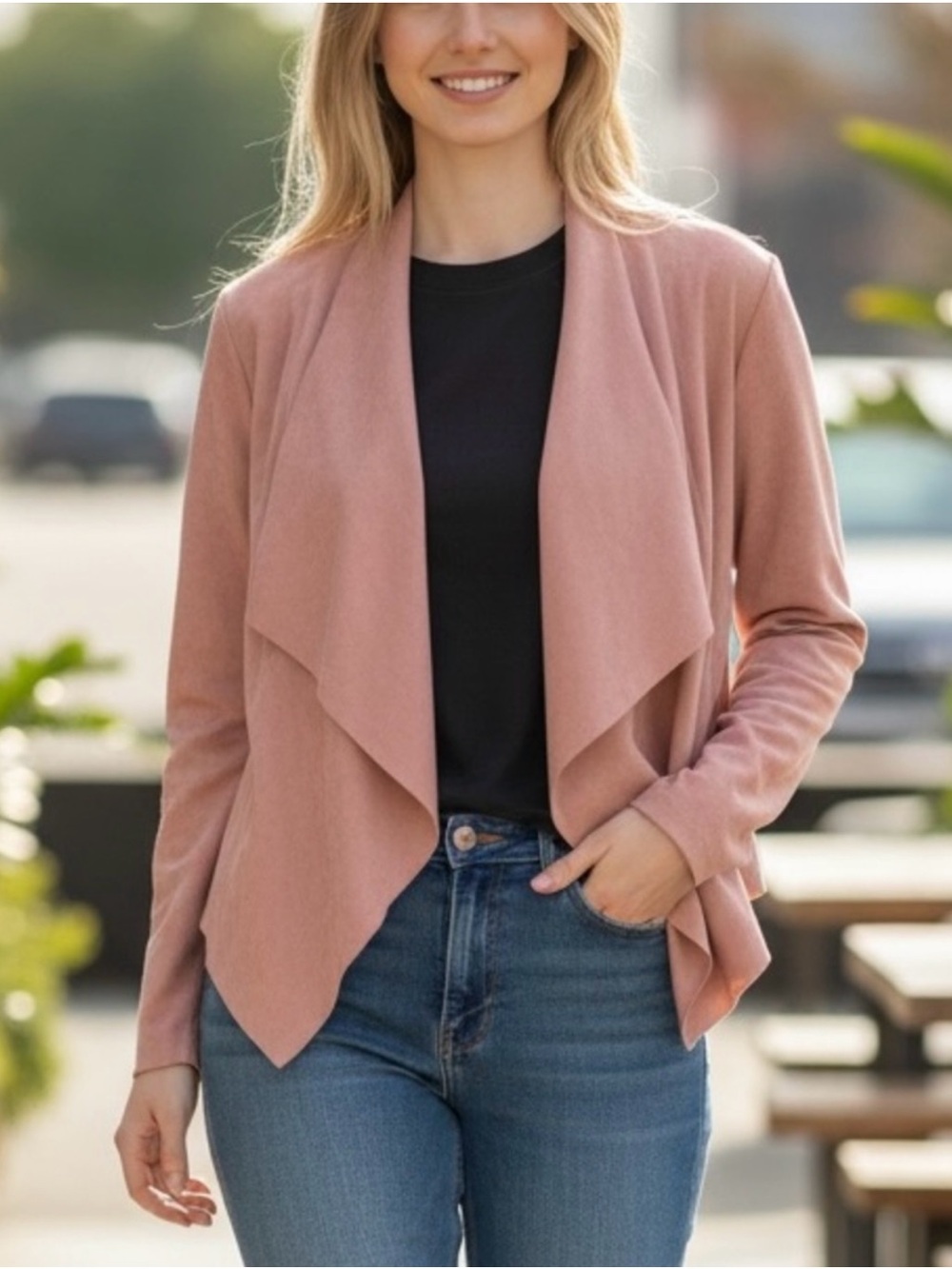 Drape front cardigan
